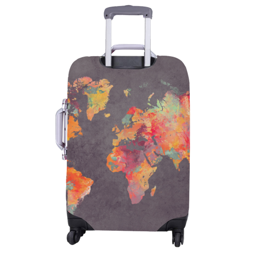 world map #world #map Luggage Cover/Large 26"-28"