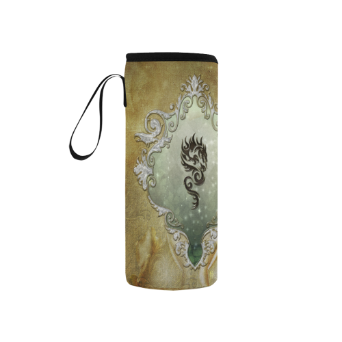 Awesome tribal dragon Neoprene Water Bottle Pouch/Small