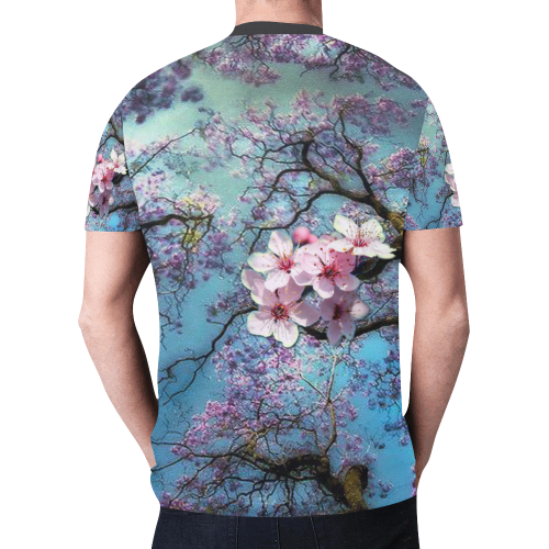 Cherry blossomL New All Over Print T-shirt for Men/Large Size (Model T45)