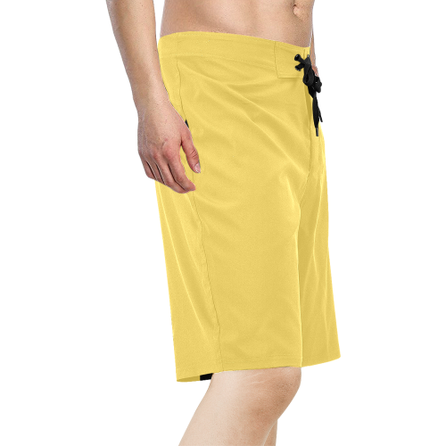 color mustard Men's All Over Print Board Shorts (Model L16)