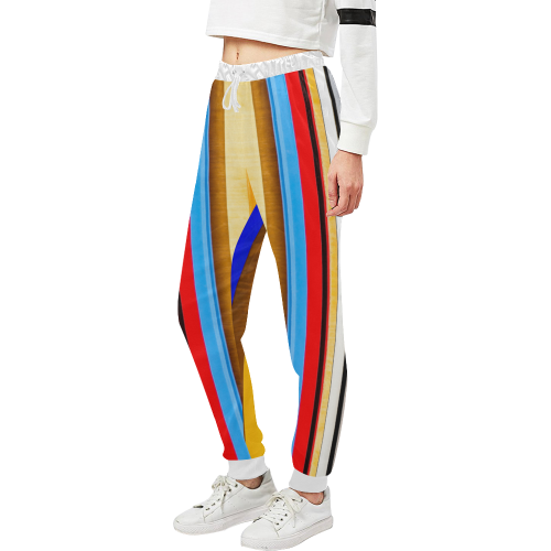 Colorful abstract pattern stripe art Unisex All Over Print Sweatpants (Model L11)