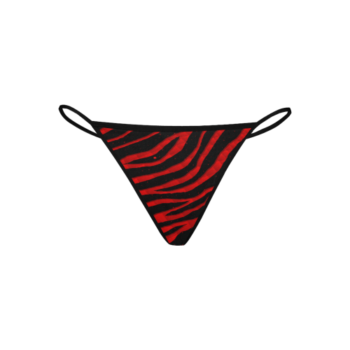 Ripped SpaceTime Stripes - Red Women's All Over Print G-String Panties (Model L35)