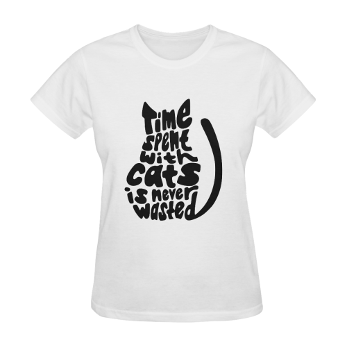 cat text Women's T-Shirt in USA Size (Two Sides Printing)
