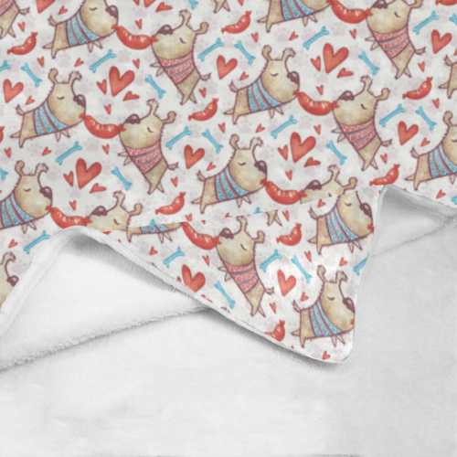 Cute Valentine Dogs in Love Ultra-Soft Micro Fleece Blanket 40"x50"