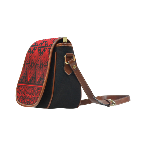 The Lodge design Red Saddle Bag/Small (Model 1649)(Flap Customization)