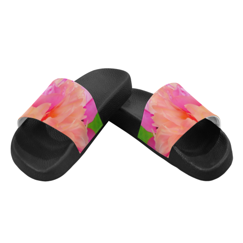 Pink Peony Slides Women's Slide Sandals (Model 057)