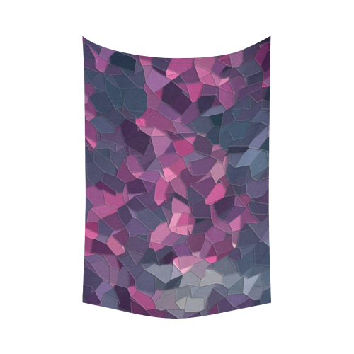 purple pink magenta mosaic #purple Cotton Linen Wall Tapestry 90"x 60"