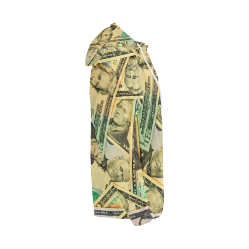 US DOLLARS All Over Print Full Zip Hoodie for Men (Model H14)