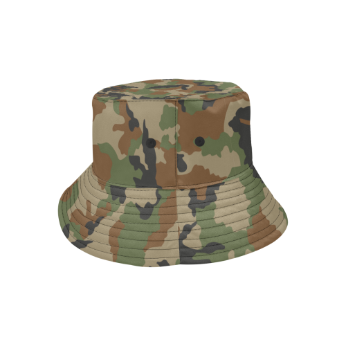 woodland camouflage pattern All Over Print Bucket Hat