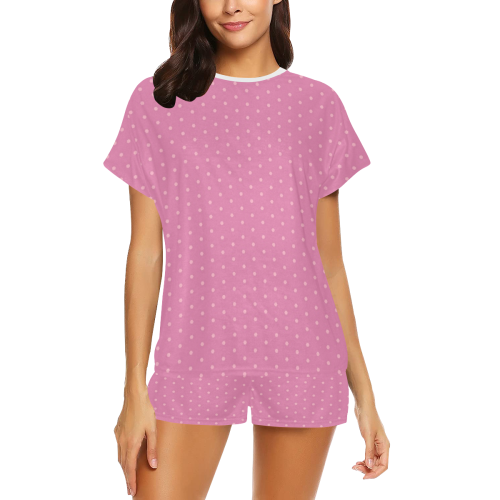 Polka Dotted Pink Women's Short Pajama Set
