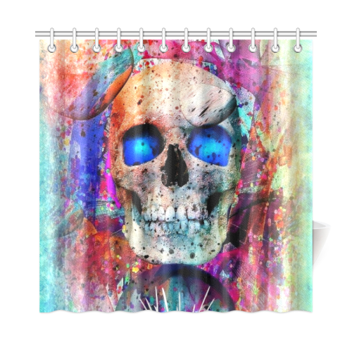 My Skull Popart by Nico Bielow Shower Curtain 72"x72"