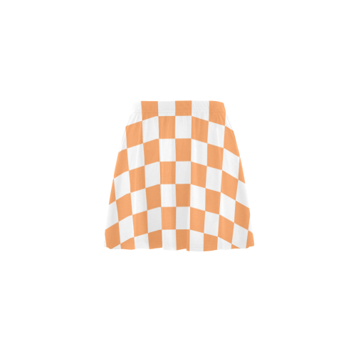 Orange and White Checkerboard Mini Skating Skirt (Model D36)