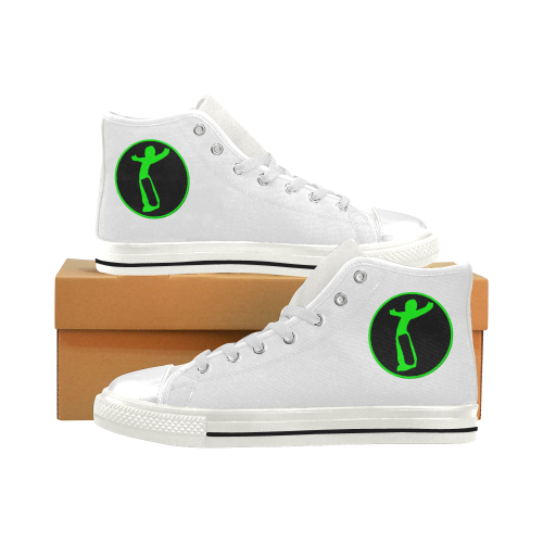 DW wht green remix Men’s Classic High Top Canvas Shoes (Model 017)
