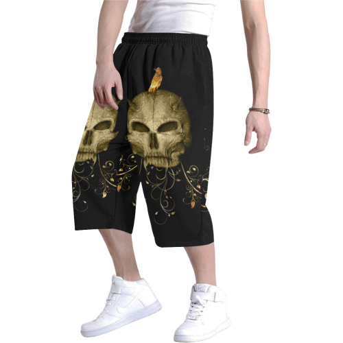 The golden skull Men's All Over Print Baggy Shorts (Model L37)