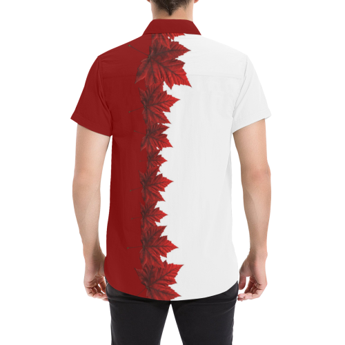 Canada Maple Leaf Shirts Plus Size Men's All Over Print Short Sleeve Shirt/Large Size (Model T53)
