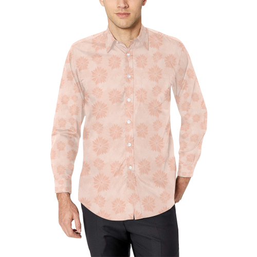 Wedding Day Pink Floral by Aleta Men's All Over Print Casual Dress Shirt (Model T61)