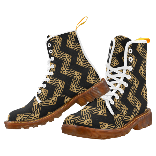 zigzag gold black Shoes Martin Boots For Women Model 1203H