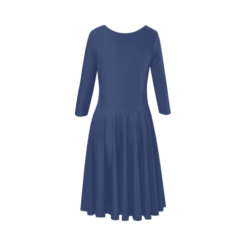 color Delft blue Elbow Sleeve Ice Skater Dress (D20)
