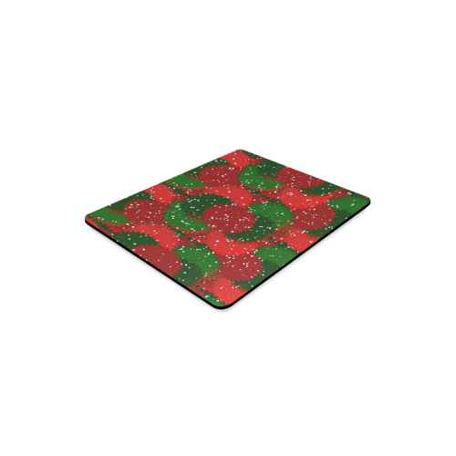 Christmas Snow Red and Green Rectangle Mousepad