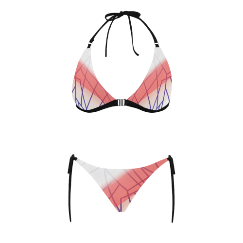 Design elements, lines Buckle Front Halter Bikini Swimsuit (Model S08)