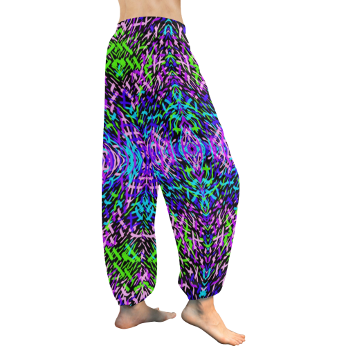 grass world design pants Women's All Over Print Harem Pants (Model L18)
