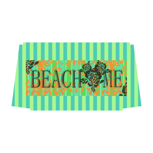 Lime Blue Stripe Beach Me* Label Classic Travel Bag (Model 1643) Remake
