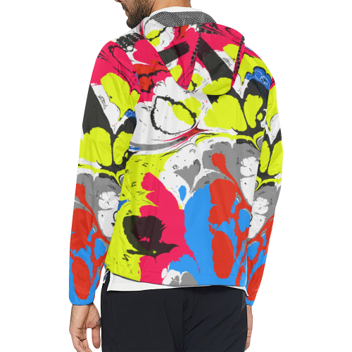 Colorful distorted shapes2 Unisex All Over Print Windbreaker (Model H23)