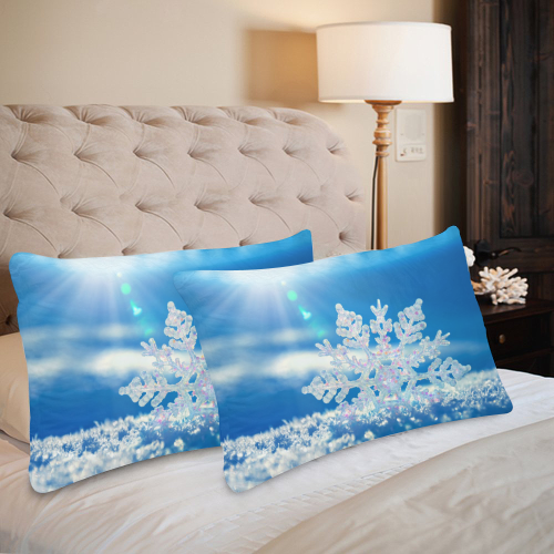 SNOWFLAKE CHRISTMAS SKY Custom Pillow Case 20"x 30" (One Side) (Set of 2)