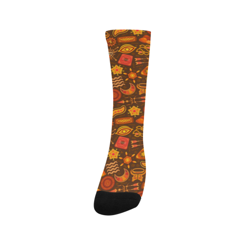 Ethno Pattern Orange 2 Men's Custom Socks