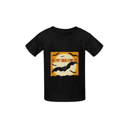 Happy Halloween Flying Bats Kid's  Classic T-shirt (Model T22)