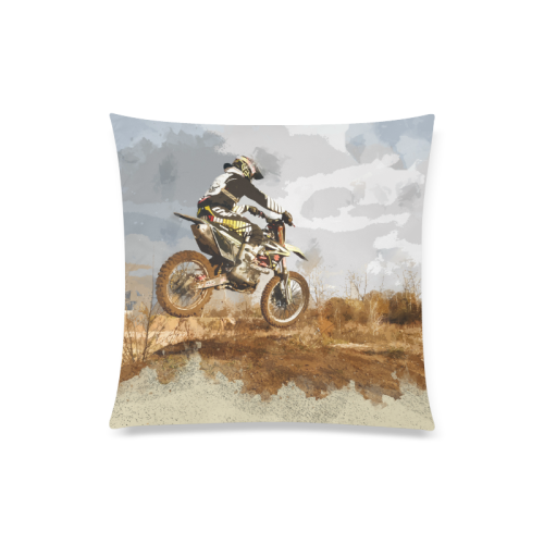 Bare Winter Trees on the Dirt Bike Trail Custom Zippered Pillow Case 20"x20"(Twin Sides)