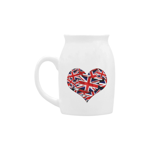 Union Jack British UK Flag Heart Milk Cup (Small) 300ml