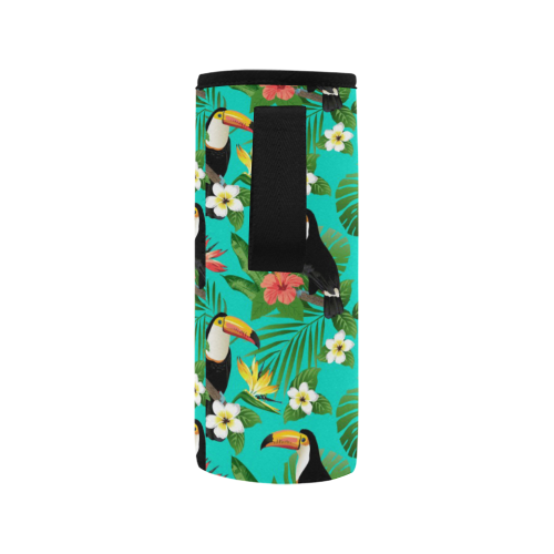 Tropical Summer Toucan Pattern Neoprene Water Bottle Pouch/Medium