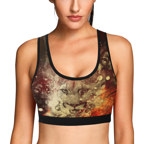 Colorful lion Women's All Over Print Sports Bra (Model T52)
