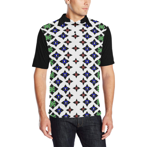 iconic 2 in color Men's All Over Print Polo Shirt (Model T55)