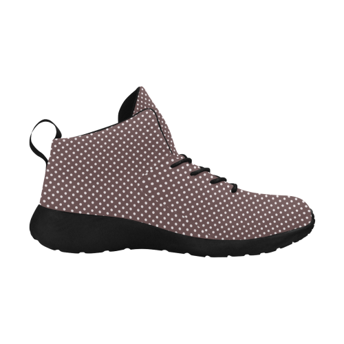 Chocolate brown polka dots Women's Chukka Training Shoes (Model 57502)
