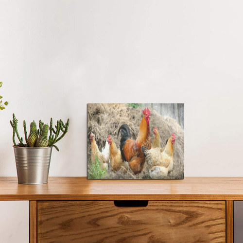 Farmside Roosters Photo Panel for Tabletop Display 8"x6"