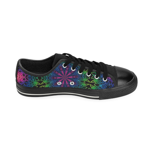 Rainbow Scratch Art Mandala Kaleidoscope Abstract Men's Classic Canvas Shoes (Model 018)