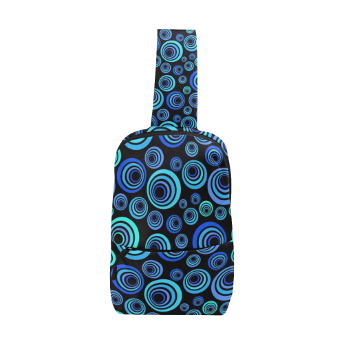 Retro Psychedelic Pretty Blue Pattern Chest Bag (Model 1678)