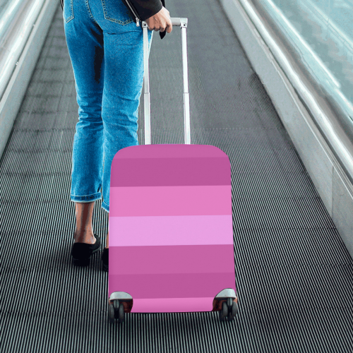 Shades Of Pink Stripes Luggage Cover/Small 18"-21"