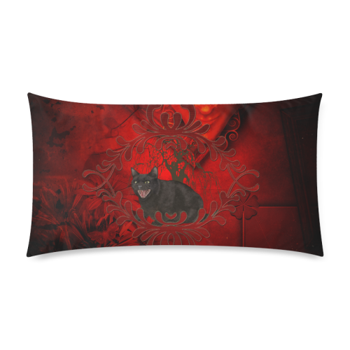 Funny angry cat Rectangle Pillow Case 20"x36"(Twin Sides)