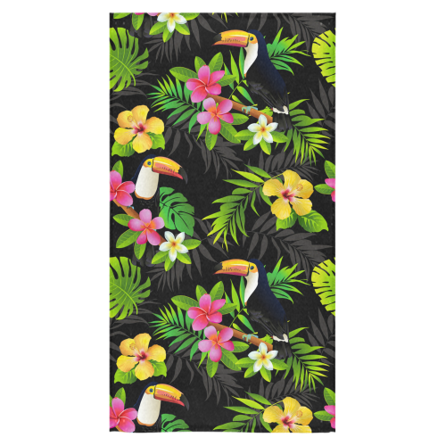 Toucans And Tropical Plants Pattern Bath Towel 30"x56"