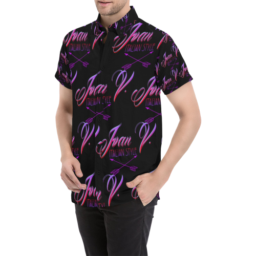 Ivan Venerucci Italian Style brand Men's All Over Print Short Sleeve Shirt (Model T53)