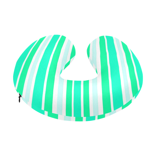 Summer Greens Stripes U-Shape Travel Pillow