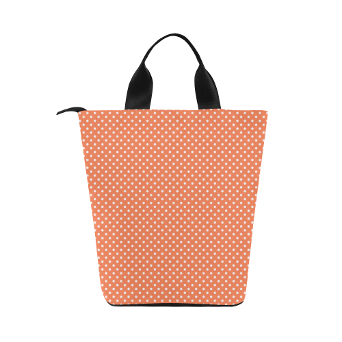 Appricot polka dots Nylon Lunch Tote Bag (Model 1670)