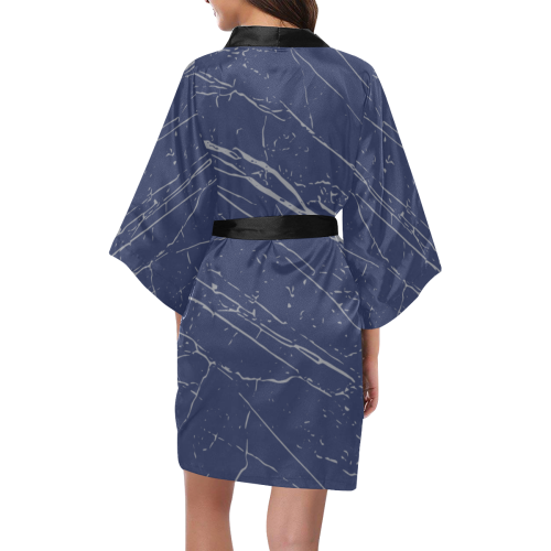 Blue Depths & Sleet Kimono Robe