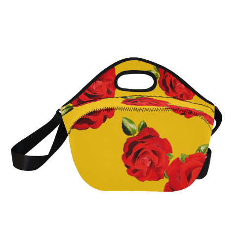 Fairlings Delight's Floral Luxury Collection- Red Rose Neoprene Lunch Bag/Large 53086a3 Neoprene Lunch Bag/Large (Model 1669)