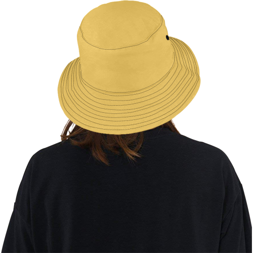 Delicate Rose Yellow Orange Solid Color All Over Print Bucket Hat