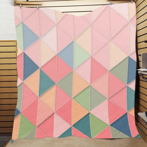 Pastel Triangles Quilt 60"x70"