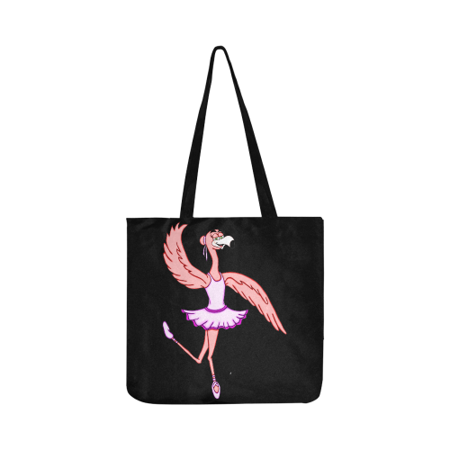 Flamingo Ballet Black Reusable Shopping Bag Model 1660 (Two sides)